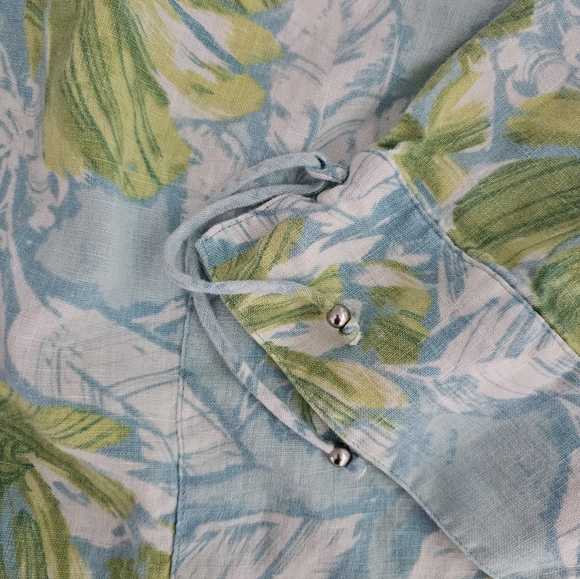 JM Collection 100% Linen Floral Button Front Shirt Women’s Plus 18W Resortwear - Picture 8 of 16